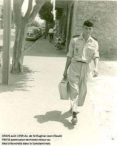 ORAN - perm 1 av. Saint Eugene fin de perm retour Kenchela dans le Contantinois Jean Claude Pinto 1959